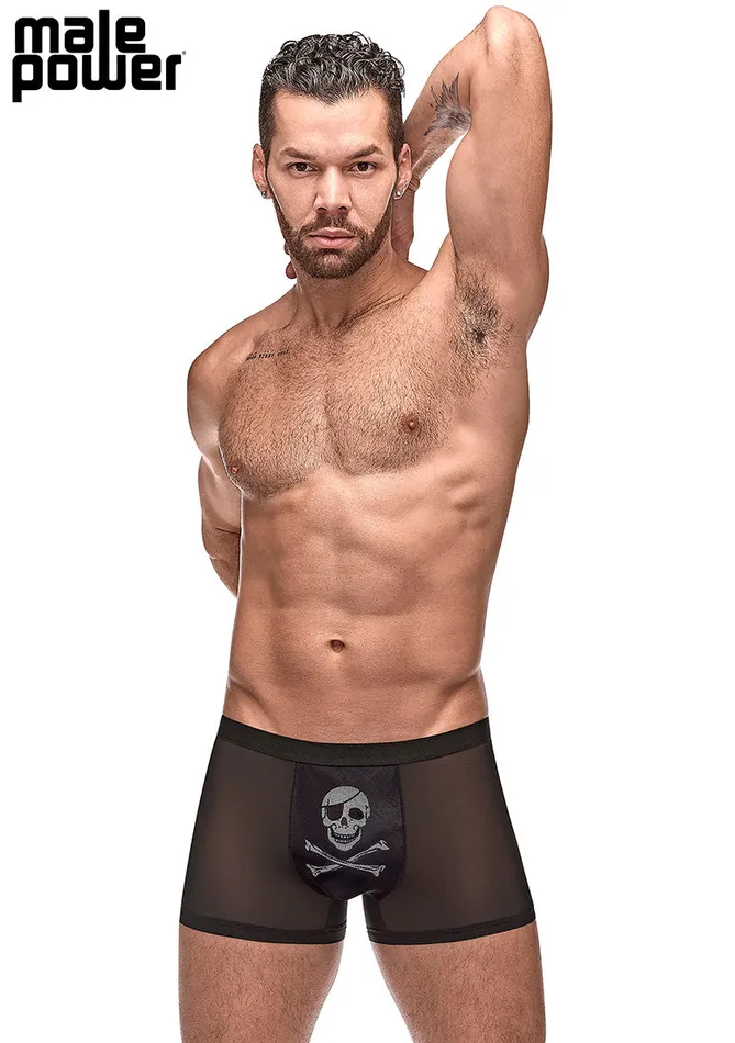 Private Screening Skull Pouch Short Black Male Power Anal