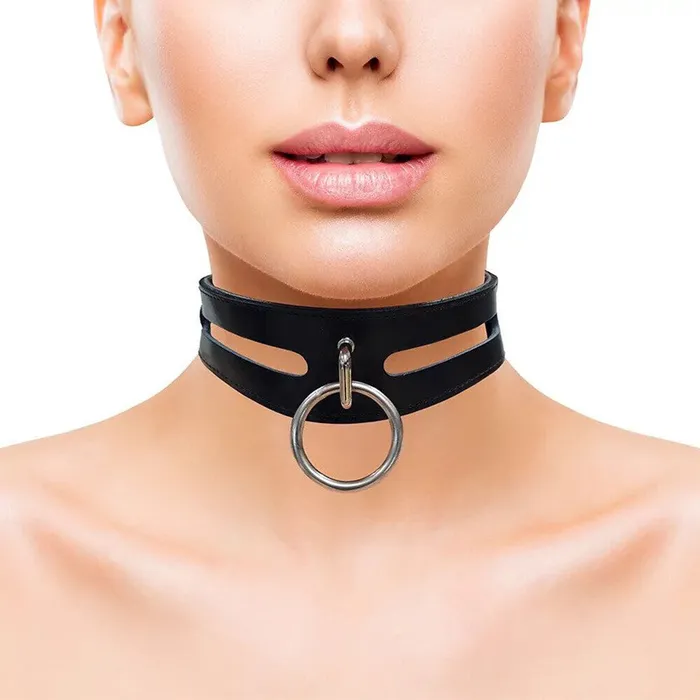 Restraints Rouge Garments Rouge Garments Leather Fashion Bondage Collar Black Restraints Rouge Garments Rouge Garments Leather Fashion Bondage Collar Black