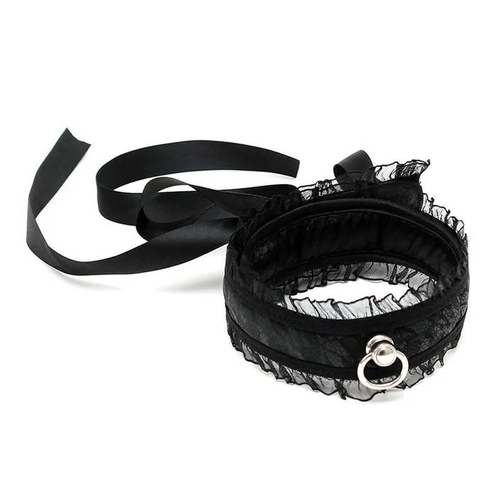 Satin Look Black Collar With O Ring Rimba Male Sex Toys