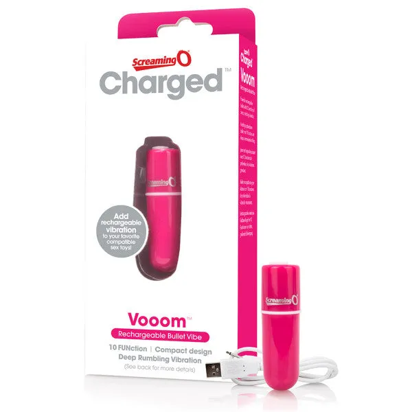 Screaming O Vibrators Charged Vooom Rechargeable Bullet Vibe Pink Single