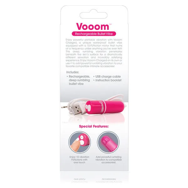 Screaming O Vibrators Charged Vooom Rechargeable Bullet Vibe Pink Single