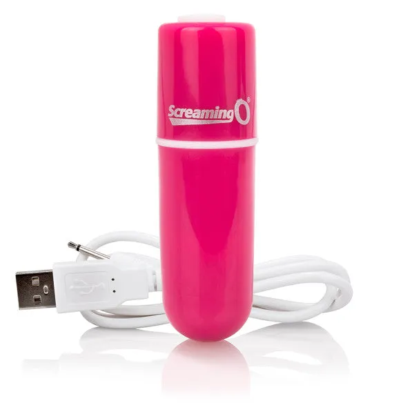Screaming O Vibrators Charged Vooom Rechargeable Bullet Vibe Pink Single