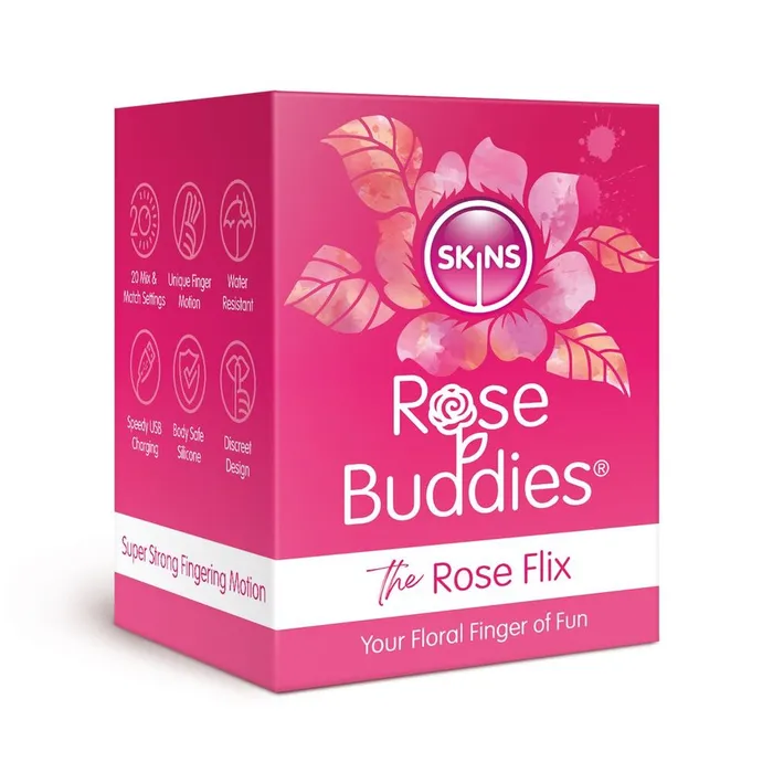 Skins Rose Buddies The Rose Flix Clitoral Massager Pink Skins Condoms Vibrators Skins Rose Buddies The Rose Flix Clitoral Massager Pink Skins Condoms Vibrators