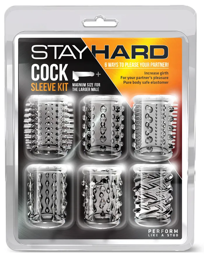 Stay Hard Cock Sleeve Kit Clear Blush Novelties Dildos