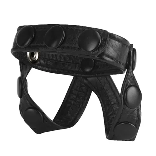 The Macho Collection vStyle Cock Ring and Ball Divider Black Nasstoys Male Sex Toys The Macho Collection vStyle Cock Ring and Ball Divider Black Nasstoys Male Sex Toys