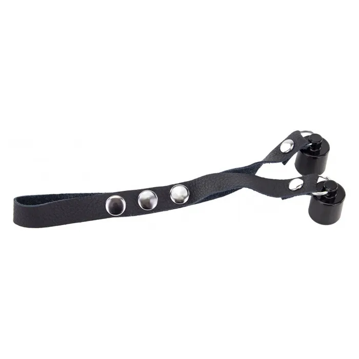 The Red Restraints The Red Leather Ball Stretcher With Weights 2 X 50g