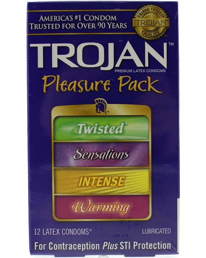 Trojan Condoms Female Sex Toys Trojan Pleasure Pack 12 Pack