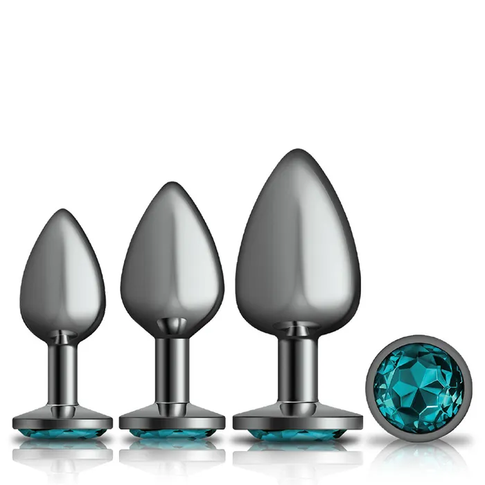 Viben Anal Cheeky Charms Metal Butt Plug Gunmetal Round Teal Anal Trainer Kit Viben Anal Cheeky Charms Metal Butt Plug Gunmetal Round Teal Anal Trainer Kit