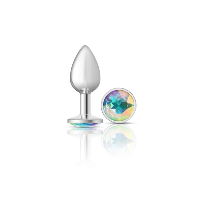 Viben Cheeky CharmsSilver Metal Butt Plug RoundClearSmall Anal