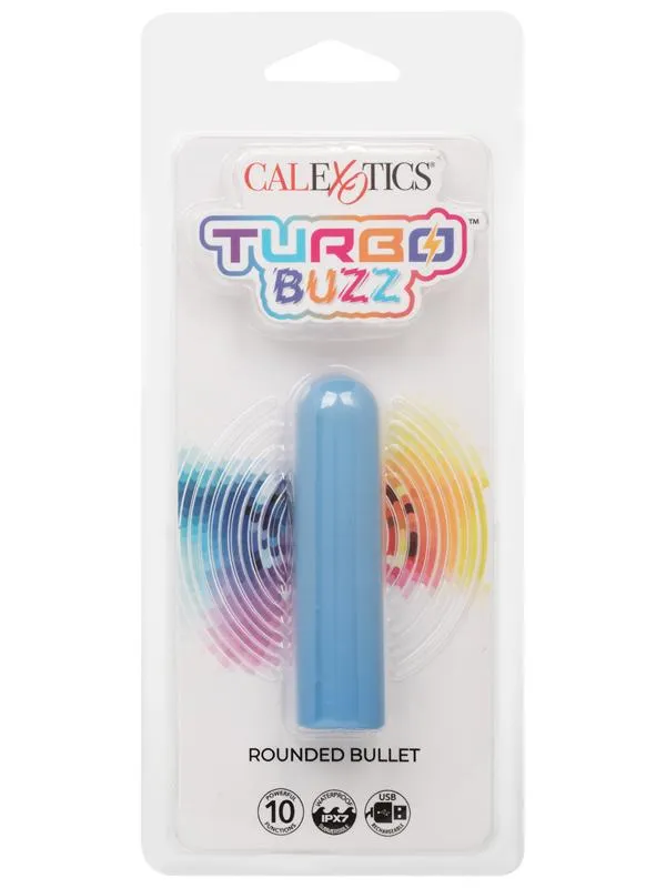 Vibrators CalExotics Turbo Buzz Rounded Bullet Blue Vibrators CalExotics Turbo Buzz Rounded Bullet Blue