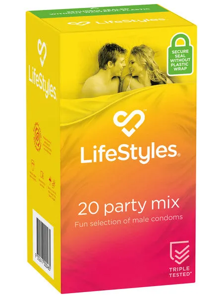 Vibrators LifeStyles LifeStyles Healthcare Party Mix 20pk Condoms