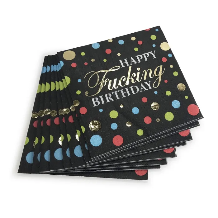 Vibrators Little Genie Happy Fucking Birthday Cocktail Napkins