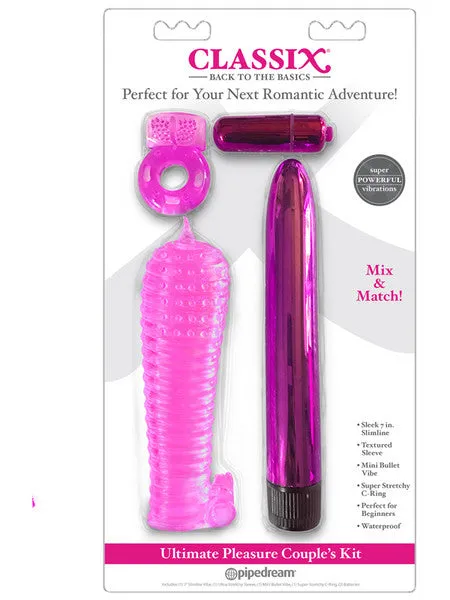Vibrators Pipedream Products Classix Ultimate Pleasure Couples Kit Pink