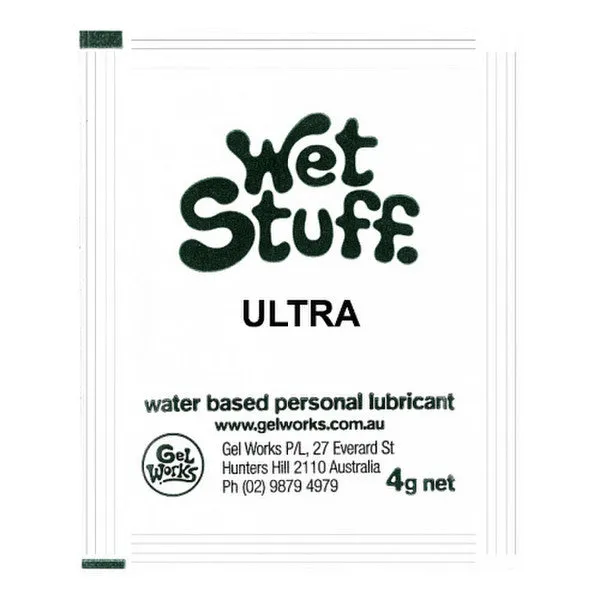 Wet Stuff 100 Pack Wet Stuff Ultra 4g Sachet Male Sex Toys