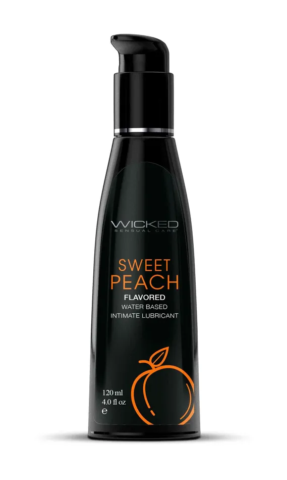 Wicked Sensual Care Lubricants Aqua Sweet Peach Flavored Water Based Intimate Lubricant 4 Fl Oz Wicked Sensual Care Lubricants Aqua Sweet Peach Flavored Water Based Intimate Lubricant 4 Fl Oz