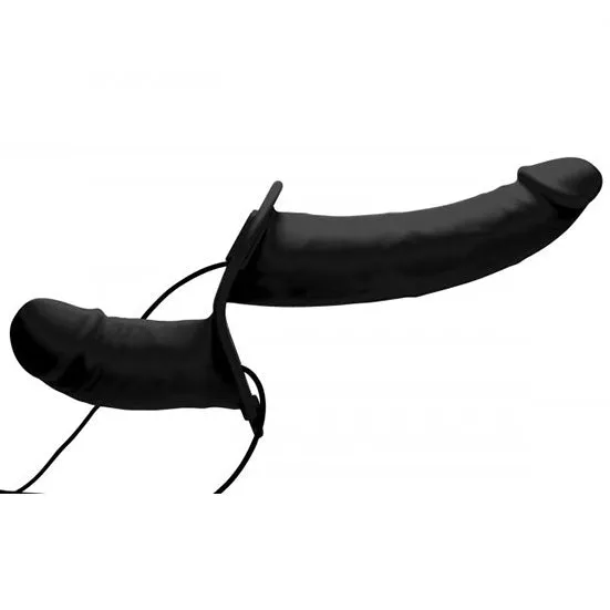 XR Brands Female Sex Toys Power Pegger Silicone Vibrating Double Dildo With Harness XR Brands Female Sex Toys Power Pegger Silicone Vibrating Double Dildo With Harness