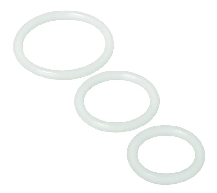 XR Brands Trinity Vibes Dildos Trinity Silicone Cock Rings Clear